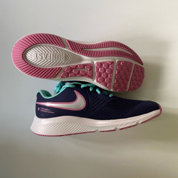 NEW Nike Star Runner 2.0 Purple Blue Grade School Kid’s Running Tennis Shoes - Picture 4 of 6